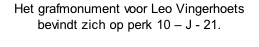 Het grafmonument voor Leo Vingerhoets bevindt zich op perk 10 – J - 21.