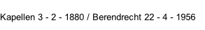 Kapellen 3 - 2 - 1880 / Berendrecht 22 - 4 - 1956