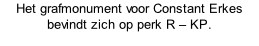 Het grafmonument voor Constant Erkes bevindt zich op perk R – KP.