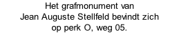 Het grafmonument van  Jean Auguste Stellfeld bevindt zich op perk O, weg 05.