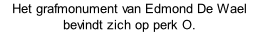 Het grafmonument van Edmond De Wael bevindt zich op perk O.