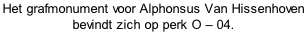 Het grafmonument voor Alphonsus Van Hissenhoven bevindt zich op perk O – 04.