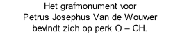 Het grafmonument voor  Petrus Josephus Van de Wouwer  bevindt zich op perk O – CH.