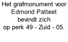 Het grafmonument voor Edmond Patteet  bevindt zich  op perk 49 - Zuid - 05.