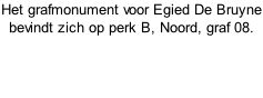 Het grafmonument voor Egied De Bruyne bevindt zich op perk B, Noord, graf 08.