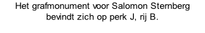 Het grafmonument voor Salomon Sternberg bevindt zich op perk J, rij B.